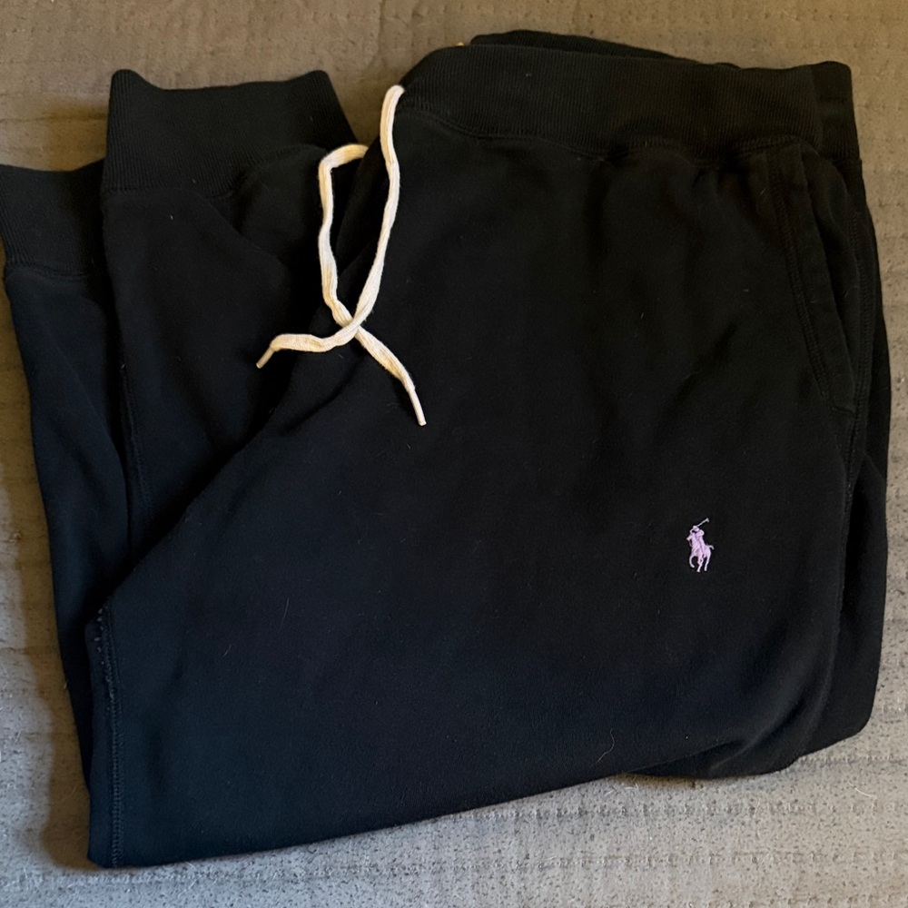 Polo Ralph Lauren Black Sweatpants with Purple Pony Embroidery 2X